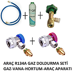 Araç R134a Gaz Doldurma Seti Gaz-vana-hortum-araç Aparatı