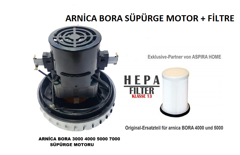 Arnica Bora 7000 süpürge motoru+ FİLTRE HEDİYE yeni tip