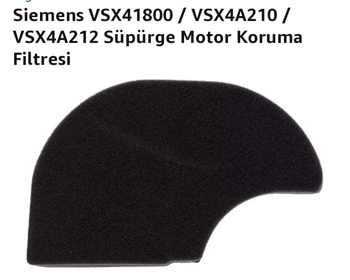Siemens Süpürge Motor Koruma Filtresi VSX41800 / VSX4A210 / VSX4A212