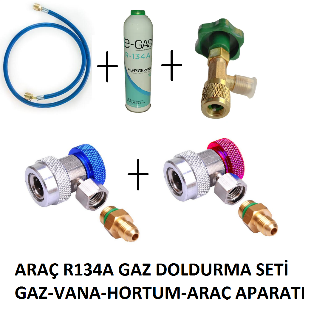 Araç R134a Gaz Doldurma Seti Gaz-vana-hortum-araç Aparatı