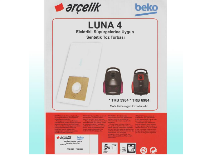 ARÇELİK TRB 6984/ 5984 TOZ TORBASI (5 ADET)