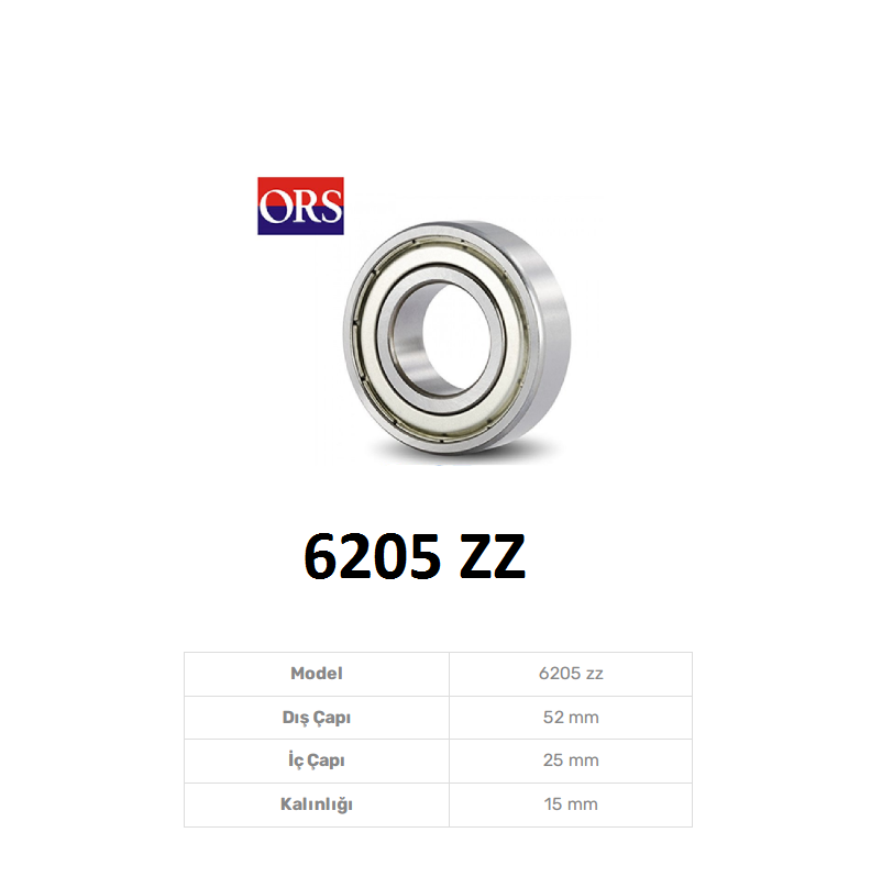Ors 6205 Zz C3 Rulman 25X52X15