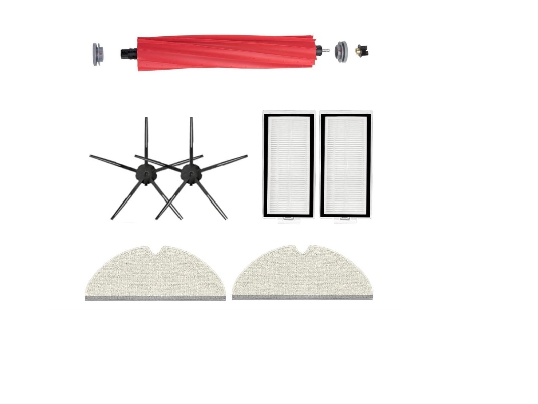 Roborock Fırça Hepa Filtre Mop Seti Q7 Max, Q7 Max Plus Siyah İle Uyumlu Yedek Fırça Hepa Filtre Mop Seti-7 Parça